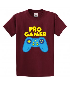 Pro Gamer With Video Game Controller Classic Unisex Kids and Adults T-Shirt For Gaming Lovers